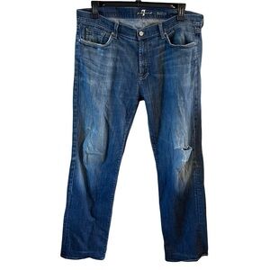 7 for all mankind jeans men’s blue size 38 Austyn distressed jeans